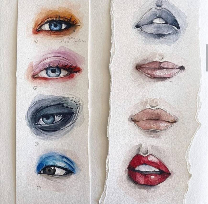 Moda Pinturas em aquarela por @polina.bright on ig