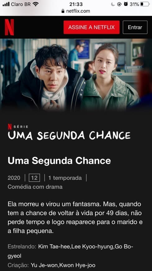 Serie Série coreana: Uma segunda chance