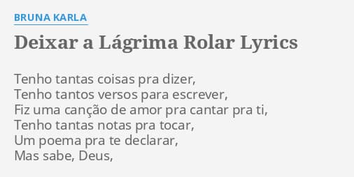 Canción Deixar a Lágrima Rolar