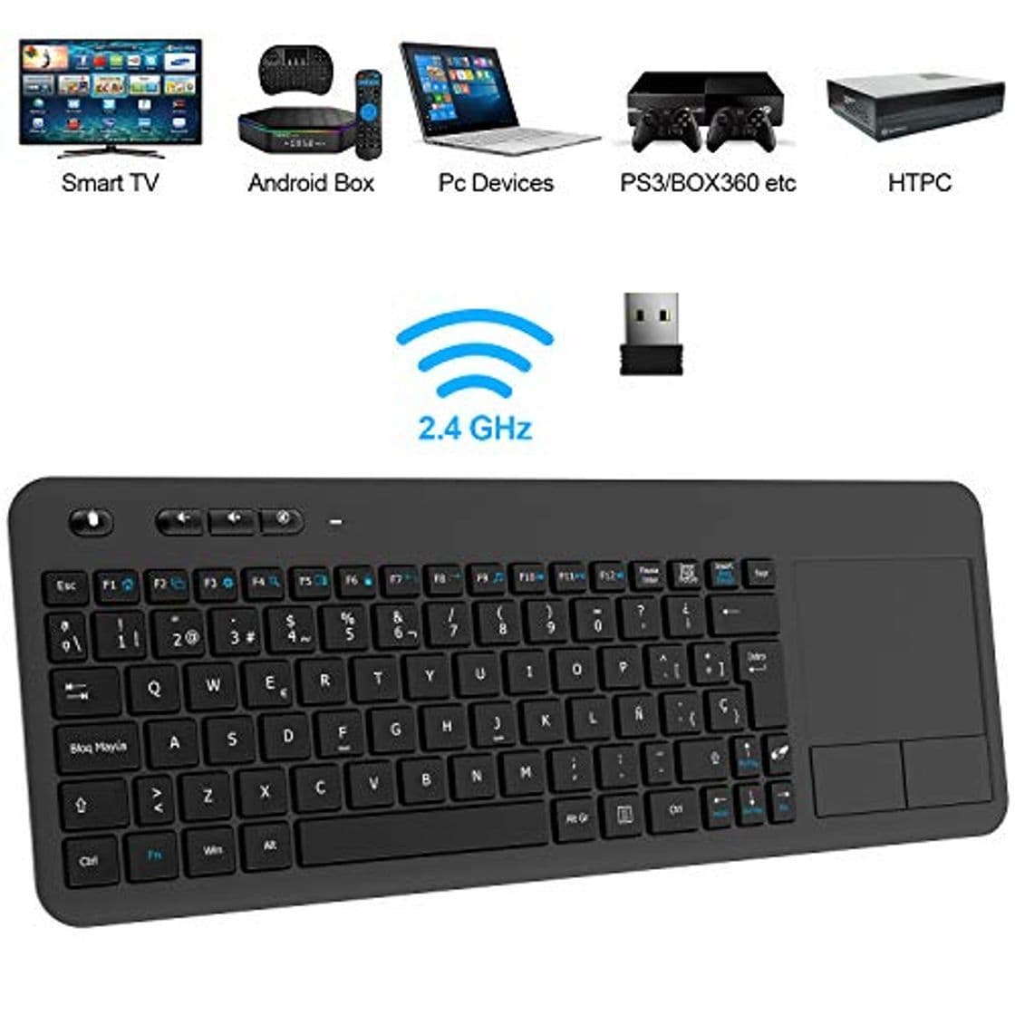 Producto TedGem Teclado Inalámbrico USB, 2,4GHz Teclados Inalambricos para Smart TV Teclados Inalambricos