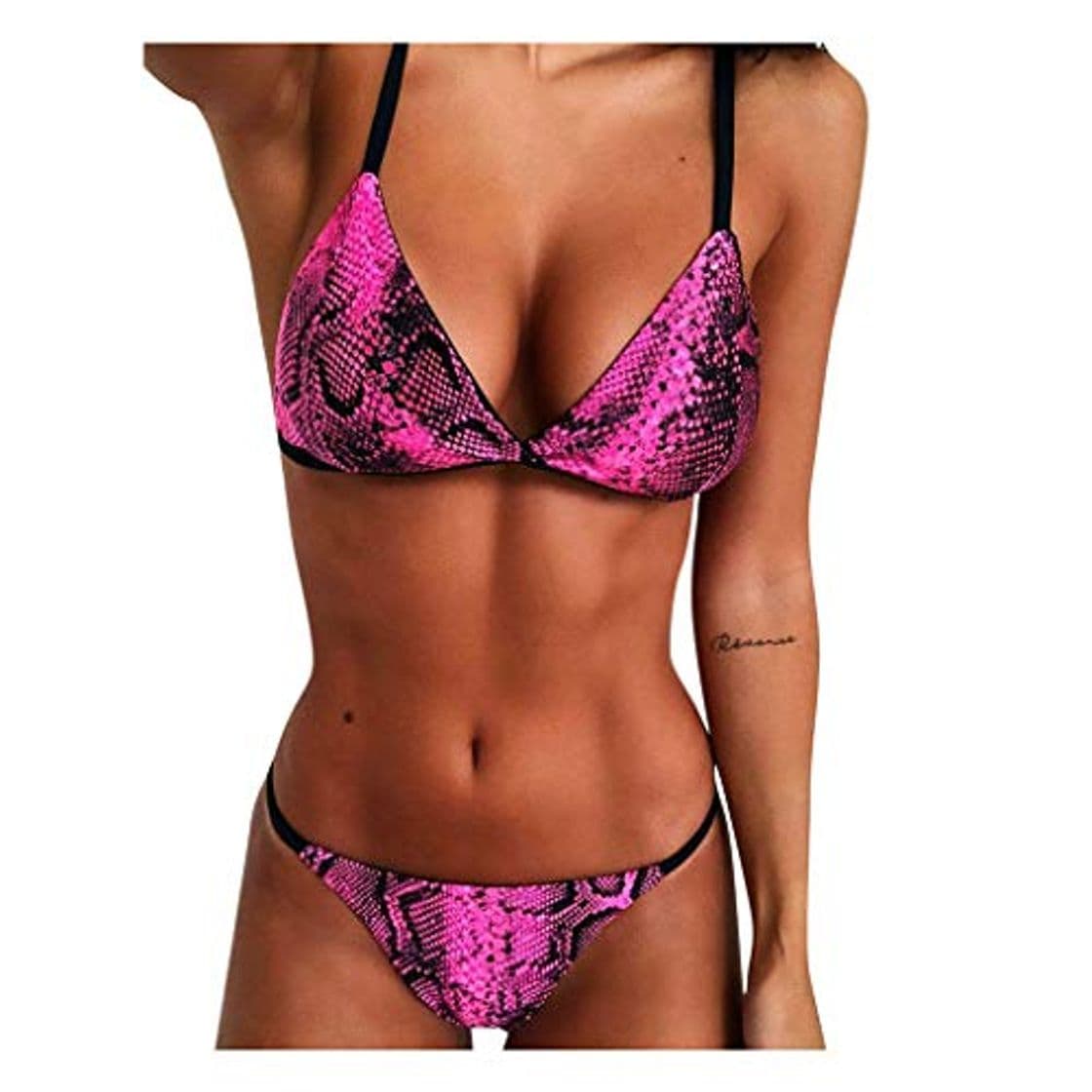 Fashion YGbuy Mujer Bañador con Cuello en V Sexy Bikin de Dos Piezas Falda de Playa Traje de baño Bikini Brasileño con Estampado Sexy Bikini de Corte Alto Conjunto de Dos Piezas