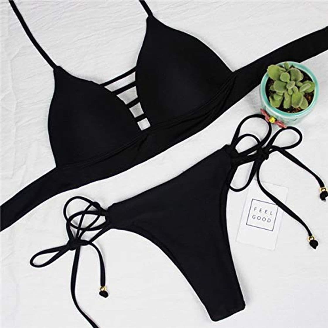 Fashion GUOZI Bikini Bikini de Color Escote Verde Traje de baño de Dos Piezas con Tanga Bikini Traje de baño Cintura Alta Cor Verde Escavar Duas Peças Maiô Com Tanga Brasileira Maiô Cintura Alta Desgaste