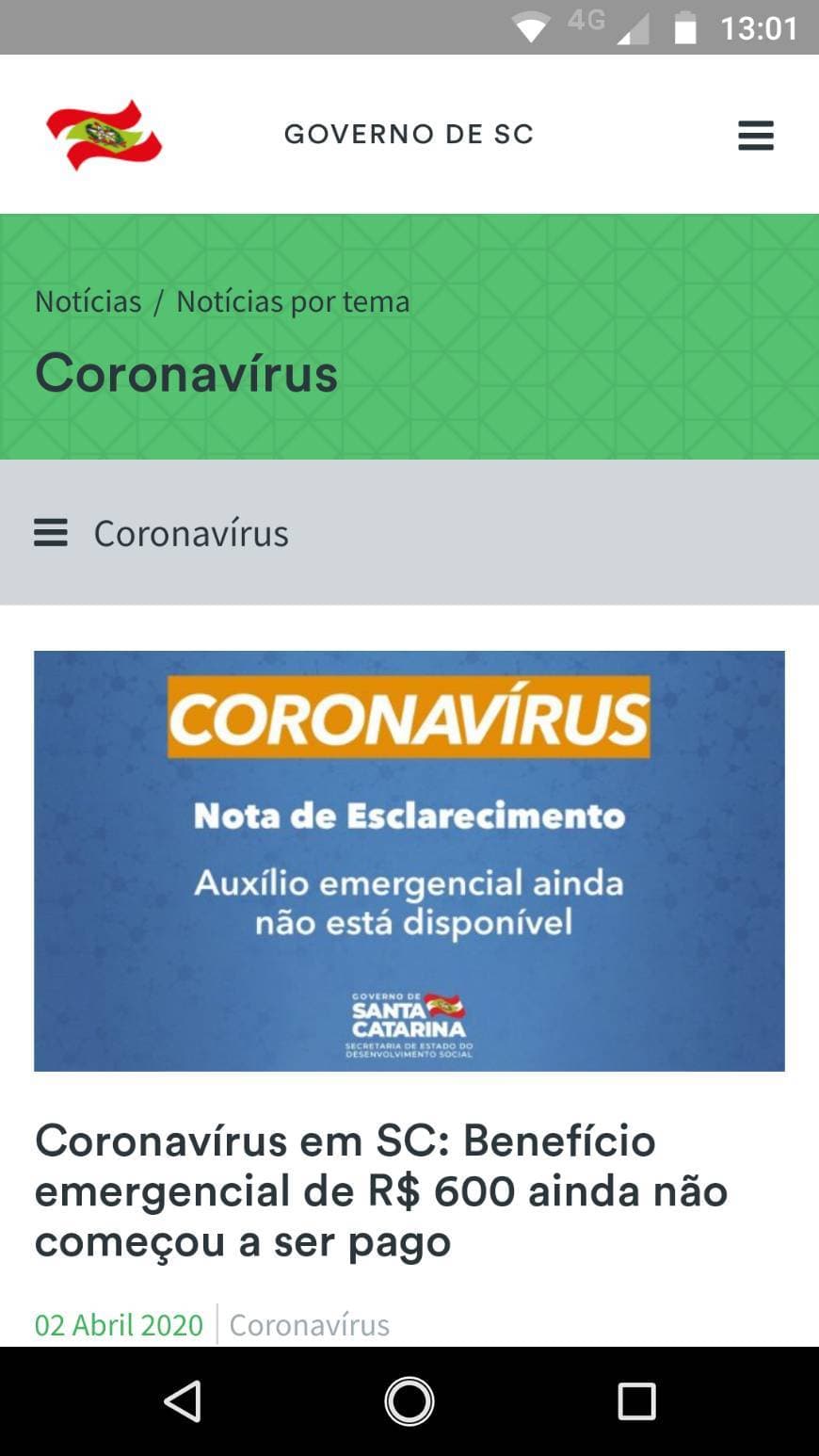 Moda Atualização do Corona vírus em Santa Catarina 😷