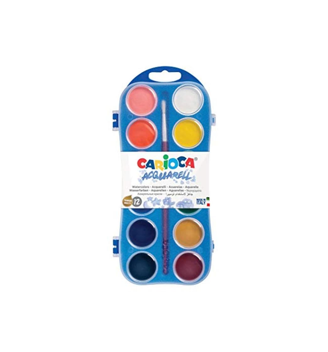 Producto Carioca - Caja 12 acuarelas con pincel, 30 mm