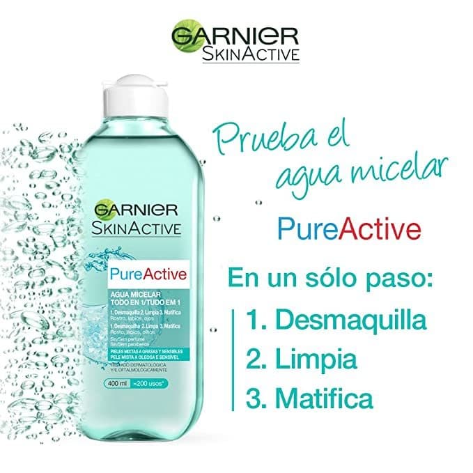 Belleza Garnier Skin Active Pure Active Mat Control Agua Micelar