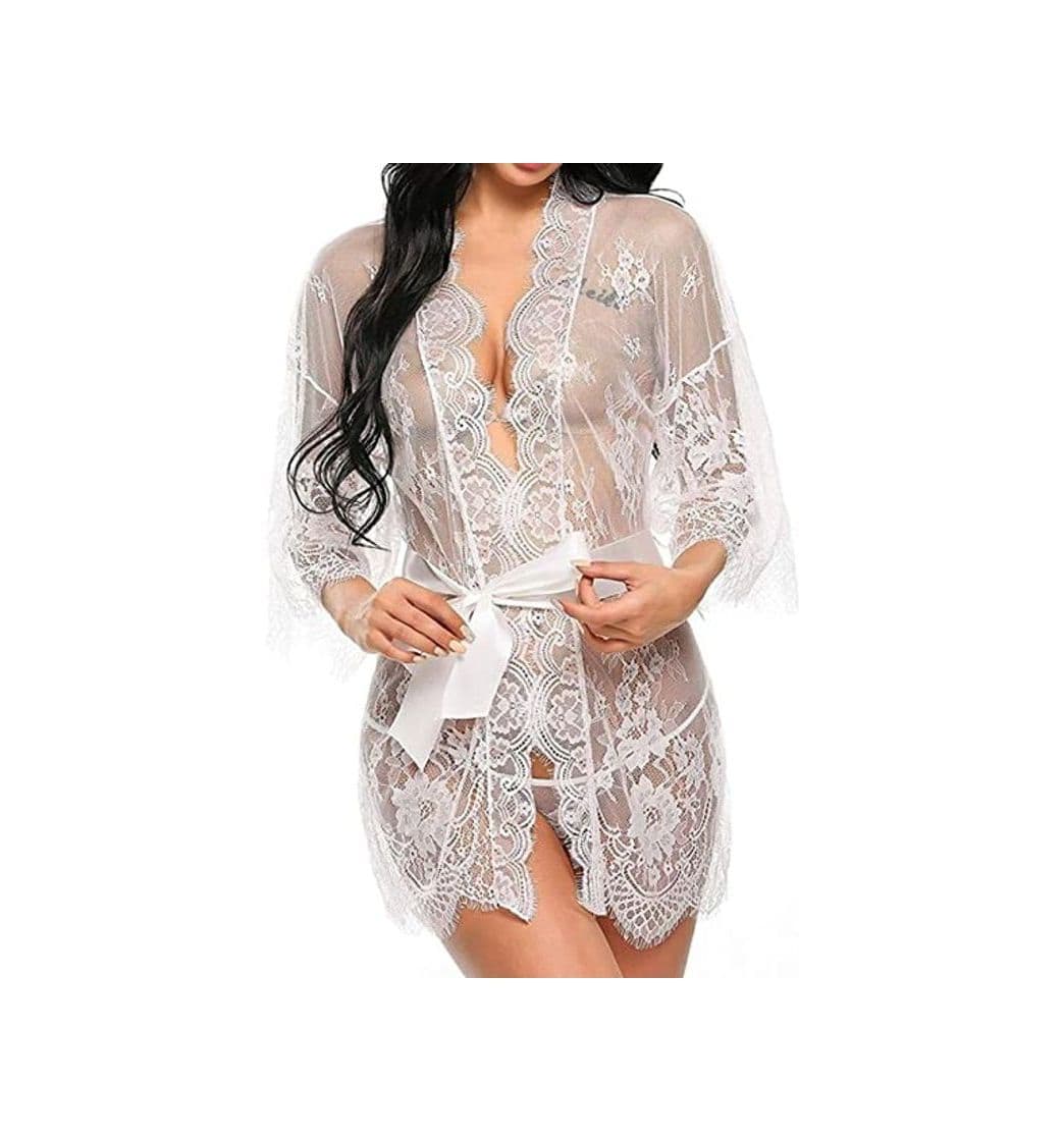 Producto UMIPUBO Mujer Ropa de Dormir Conjunto Sexy Transparente Lingerie Escotado por Detrás