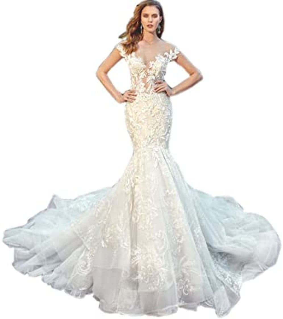 Fashion Mermaid Wedding Dress Brides Luxury in amazon