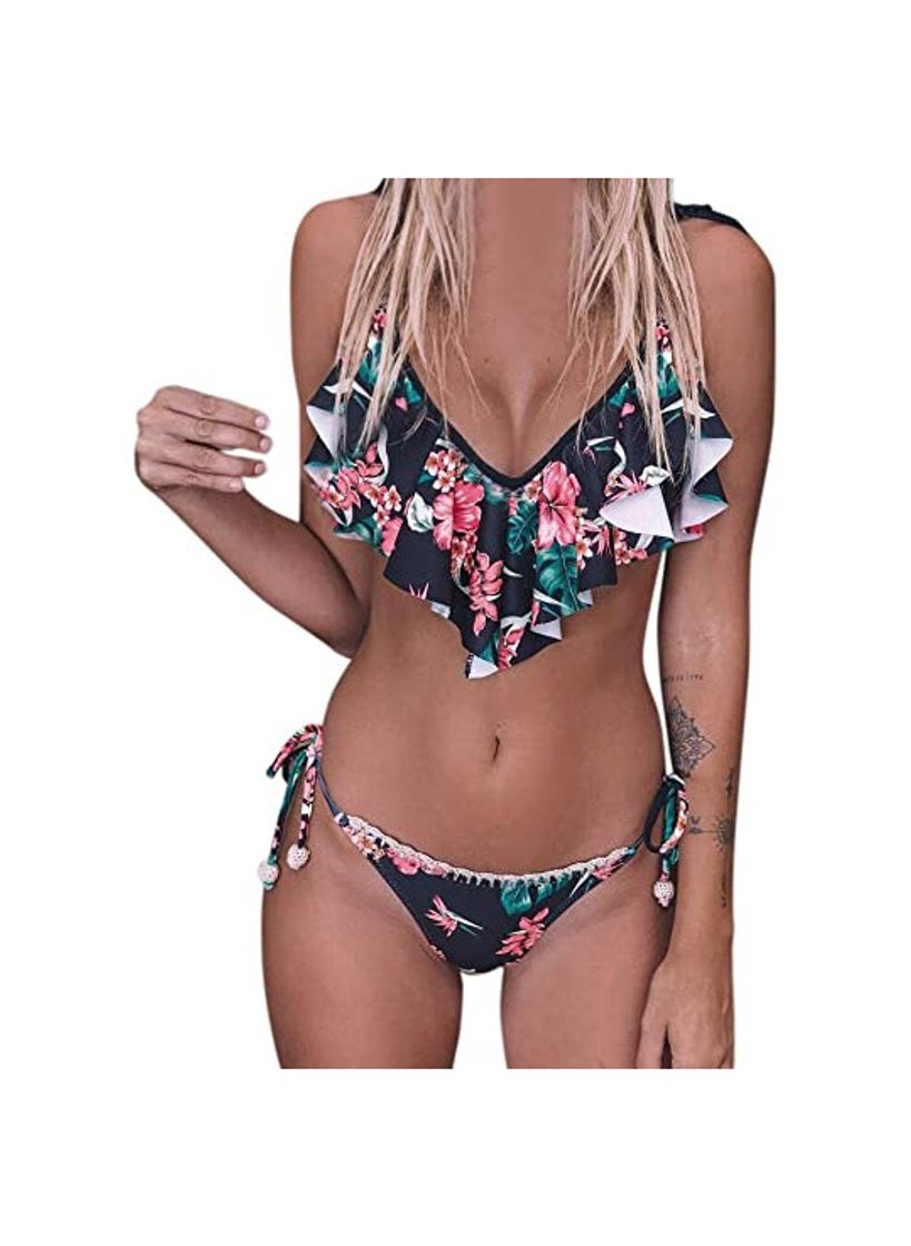 Fashion Logobeing Traje de Baño Bikini Mujer 2018 Cremallera Push-Up Acolchado Bañador Traje