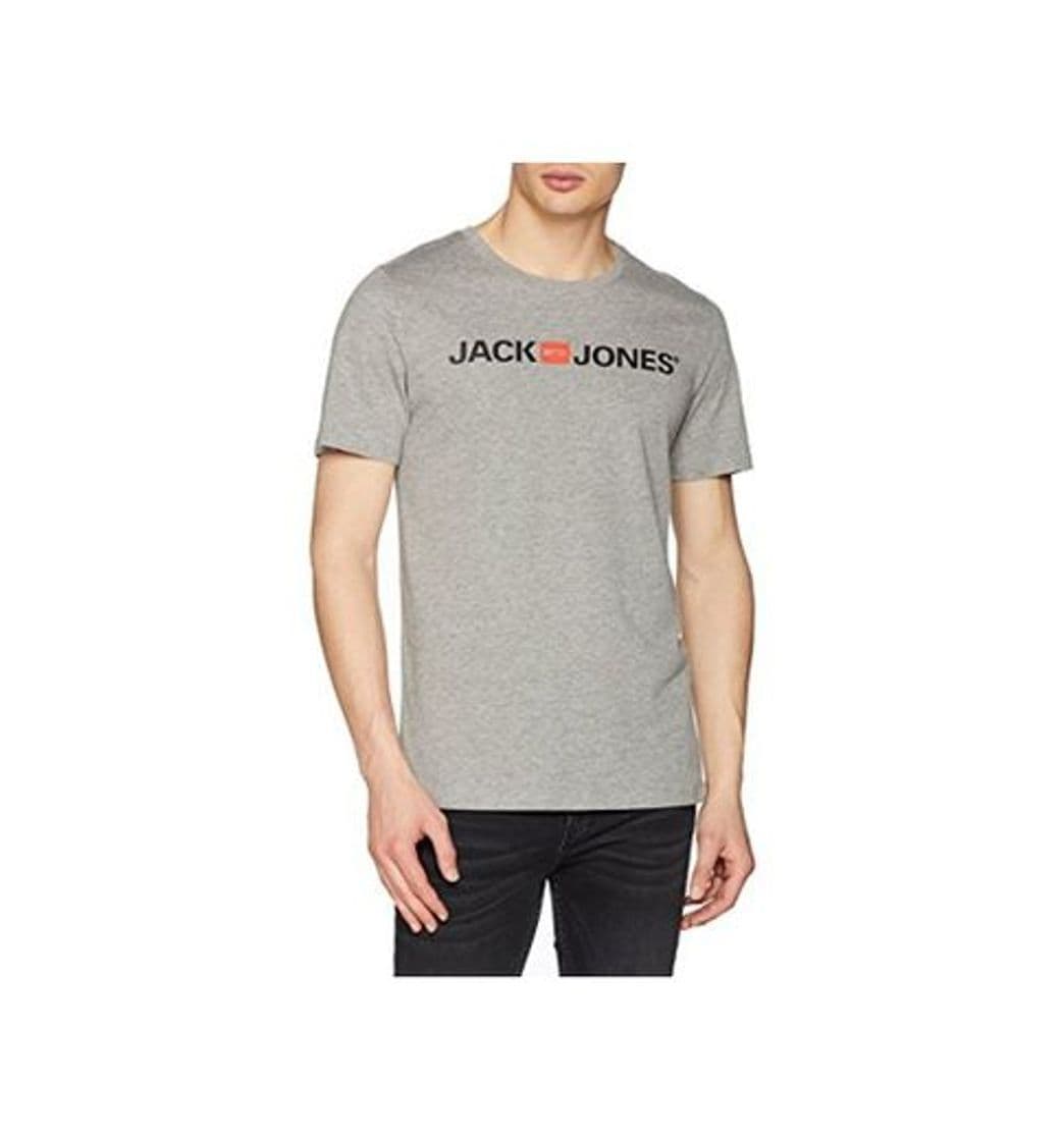 Moda Jack & Jones Jjecorp Logo tee SS Crew Neck Noos Camiseta, Gris