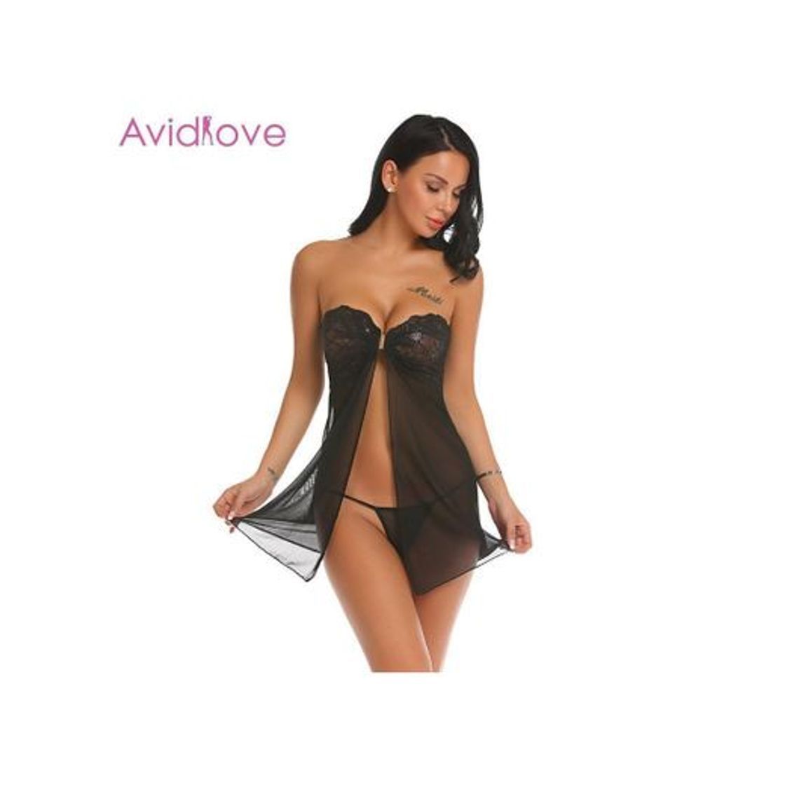 Fashion Avidlove Mujer Ropa Interior Lencería de Seda Picante Noche Erótica Encaje