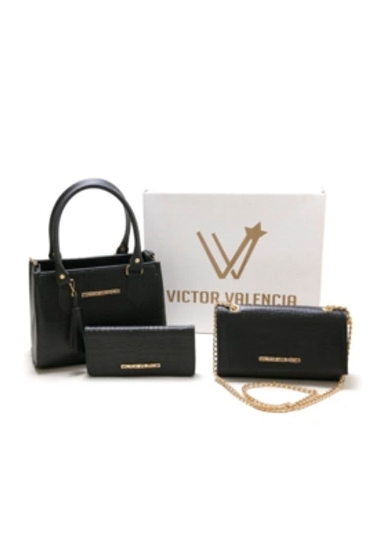 Moda Kit Miami Duas Bolsas Mais Carteira Victor Valencia - Preta - Dafiti