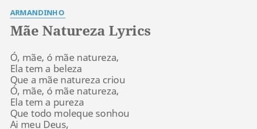 Canción Mãe Natureza