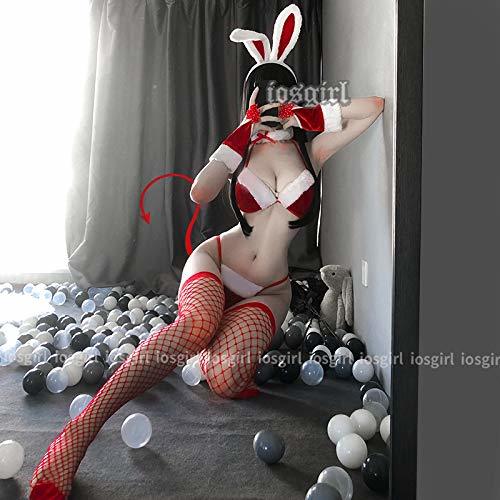 Place eclvuban Sweet Bunny Rabbit Plush Warm Winter Fire Red Cute Sexy Cosplay