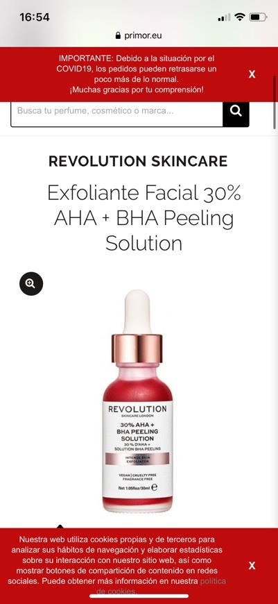 Producto Exfoliante Facial 30% AHA