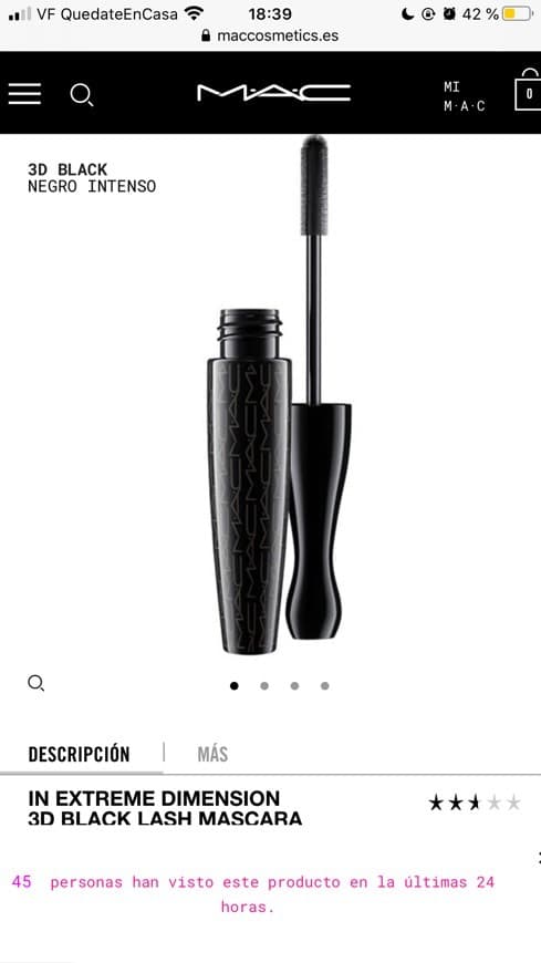 Product Mac in extreme dimension 3D mascara