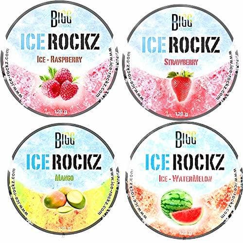 Product PACK DE 4 Bigg Ice Rokz Piedras para Fumar Shisha Fresa Frambuesa