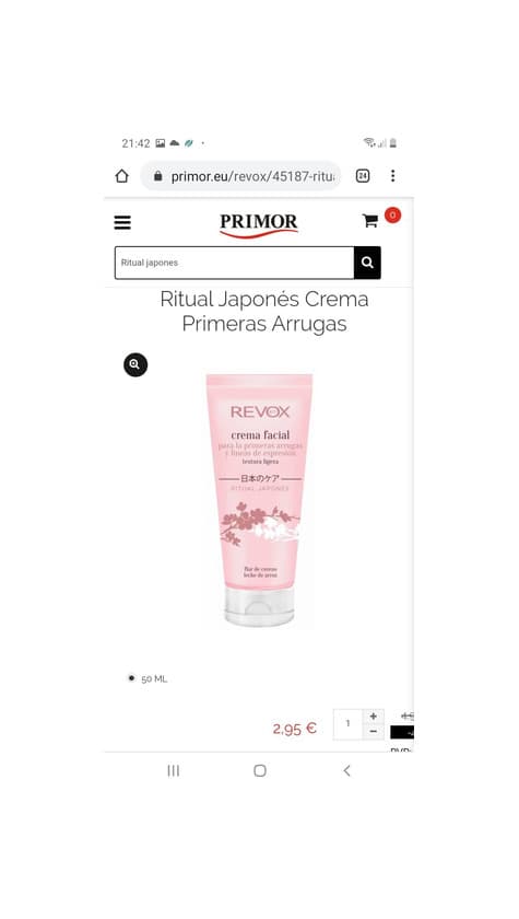 Product Crema facial primeras arrugas