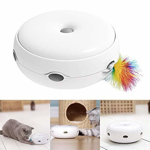 Product Konesky Interactive Cat Toy Cat Feather Juguete eléctrico Rotar Juguete Playset para