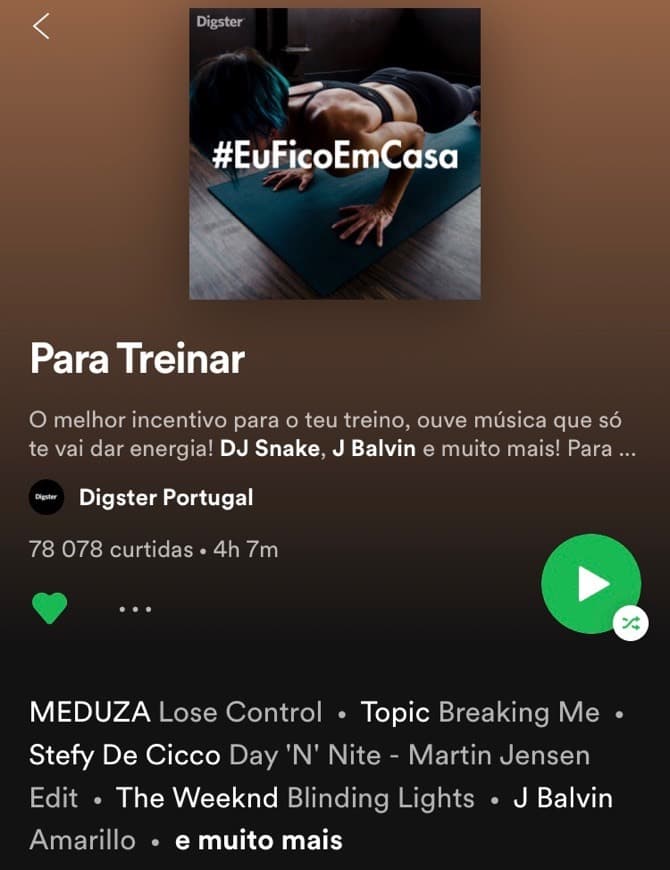 Moda Playlist para Treinar em Casa