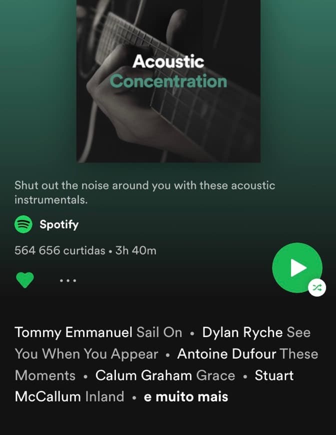 Moda Playlist Acoustic Concentration 