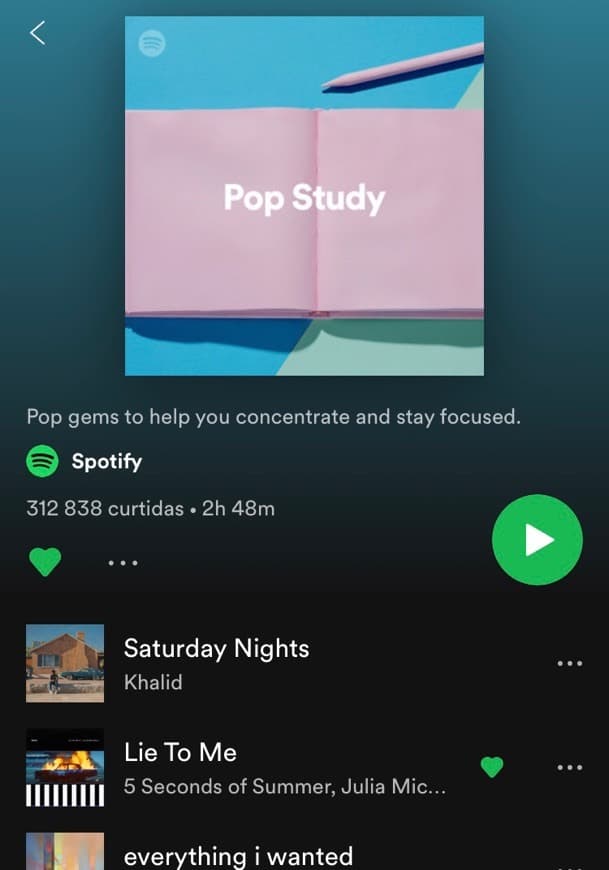 Moda Playlist de Estudo com música pop