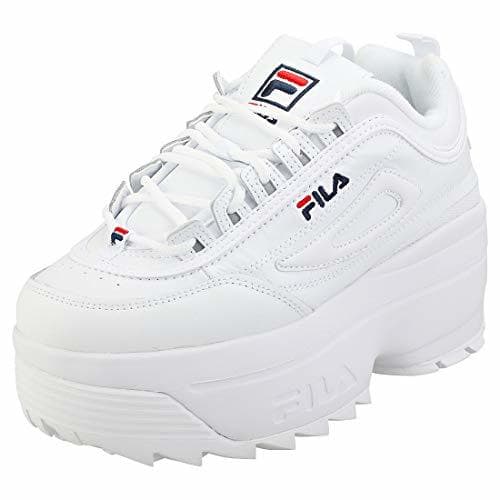 Lugar Fila Disruptor II Wedge Mujer Negro/Blanco Zapatillas-UK 5