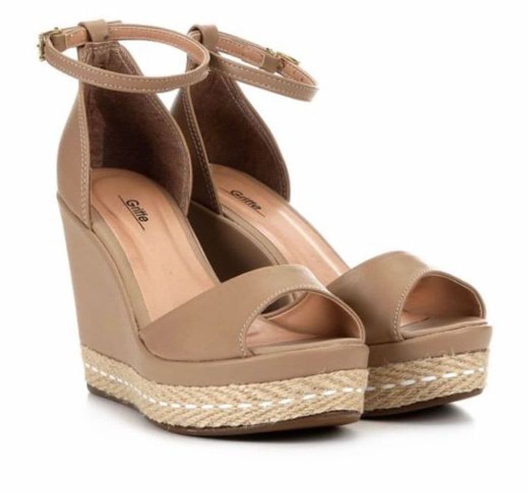 Fashion Sandália Anabela Griffe Espadrille Feminina - Nude | Zattini