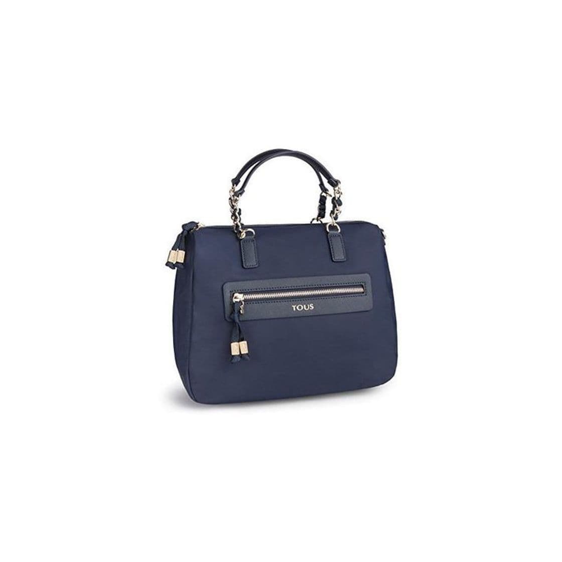 Fashion Tous Efim Brunock Chain, Bolso de Mano para Mujer, Azul