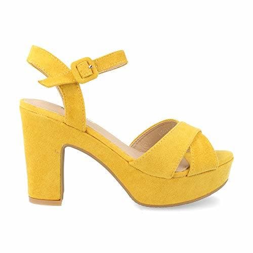 Product Sandalias Mujer Plataforma forrradas Peep Toe Correa Trasera Primavera Verano 2019