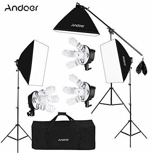 Electrónica Andoer Softbox Kit de Iluminación para Photo Studio Video,