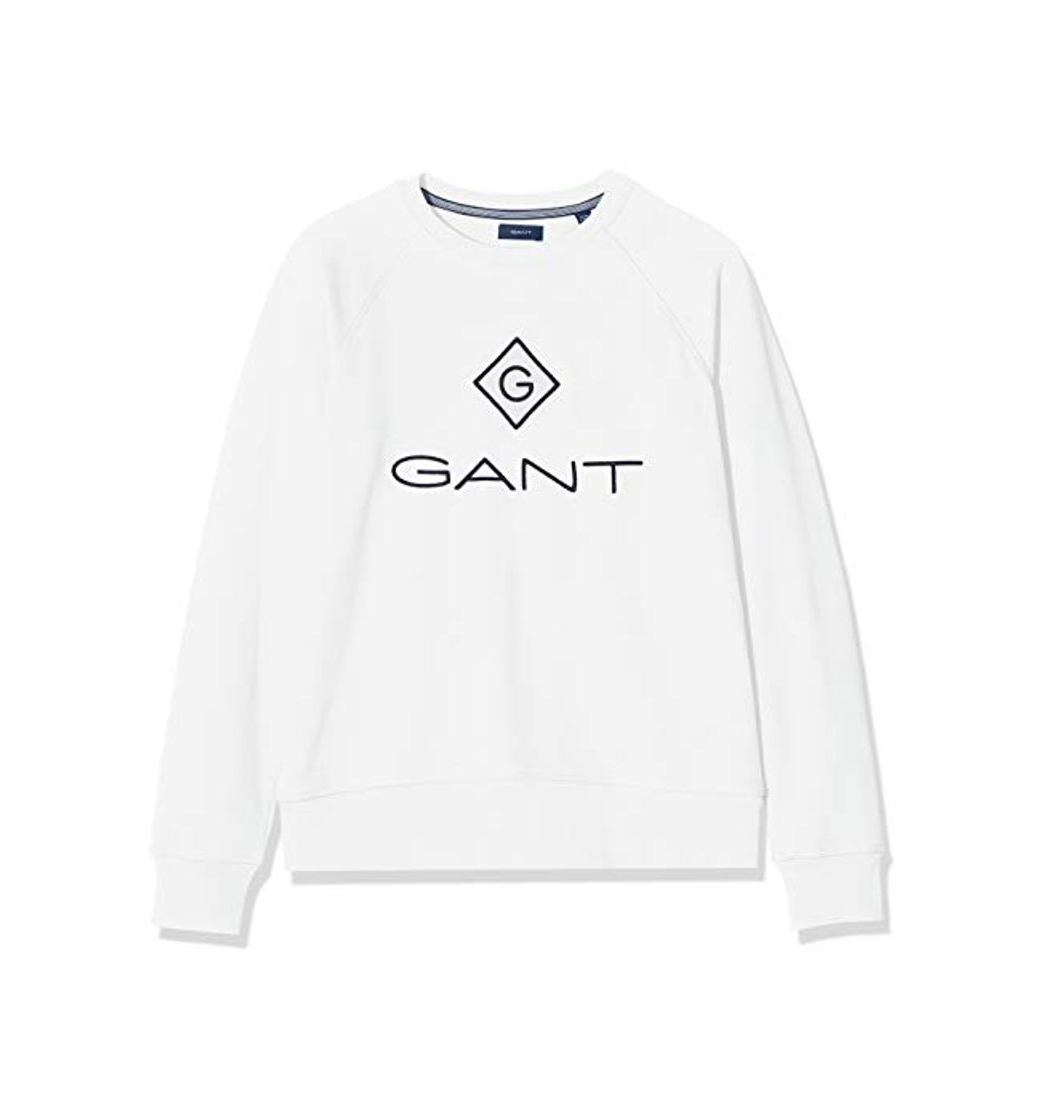 Moda GANT Lock Up Sweat C-Neck Sudadera, Marfil