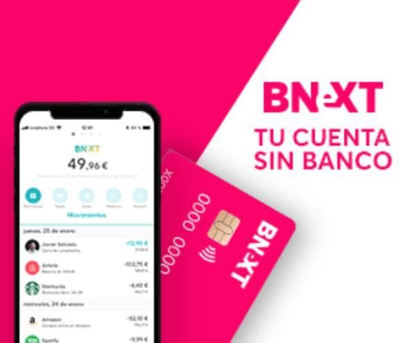 App Bnext, cuenta sin banco ni comisiones. 5€ de regalo 🎁