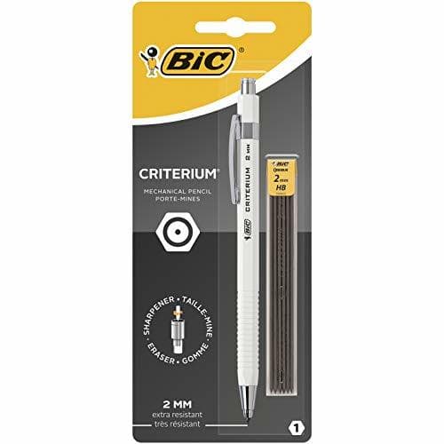 Product BIC Criterium Portaminas 0,2 mm - Cuerpo Blanco o Negro, Blíster de 1