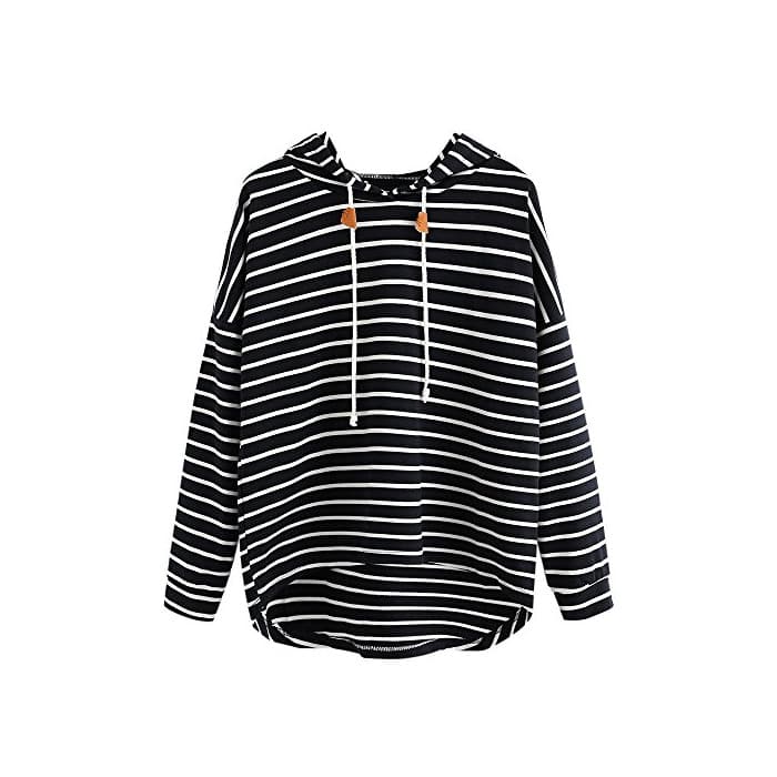 Product VJGOAL Mujer otoño Plus Size Moda Raya con Bolsillos Casual Sweatshirt Manga