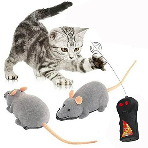 Product Cisixin Juguete Rata Gato con Control Remoto Inalámbrico para Gatos Perros Animales