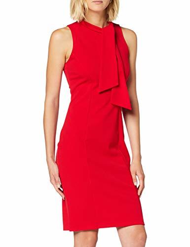 Product QUIZ Side Neck Tie Sleeveless Midi Dress Vestido de Fiesta, Rojo