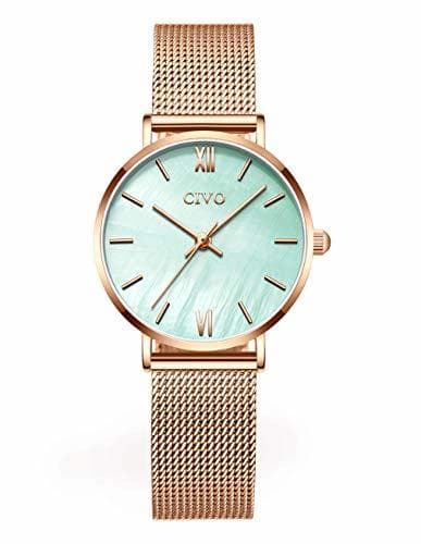 Lugar CIVO Relojes Mujer Ultra Fino Silm Minimalista Reloj de Señoras Impermeable Moda