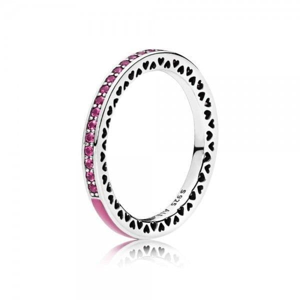 Product Anel Radiant Hearts of Pandora Cereja