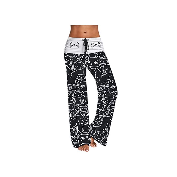 Product Leggings Deporte Mujer Sexy, Mujer Pantalones Anchos Casual Moda Pantalones con Cordones