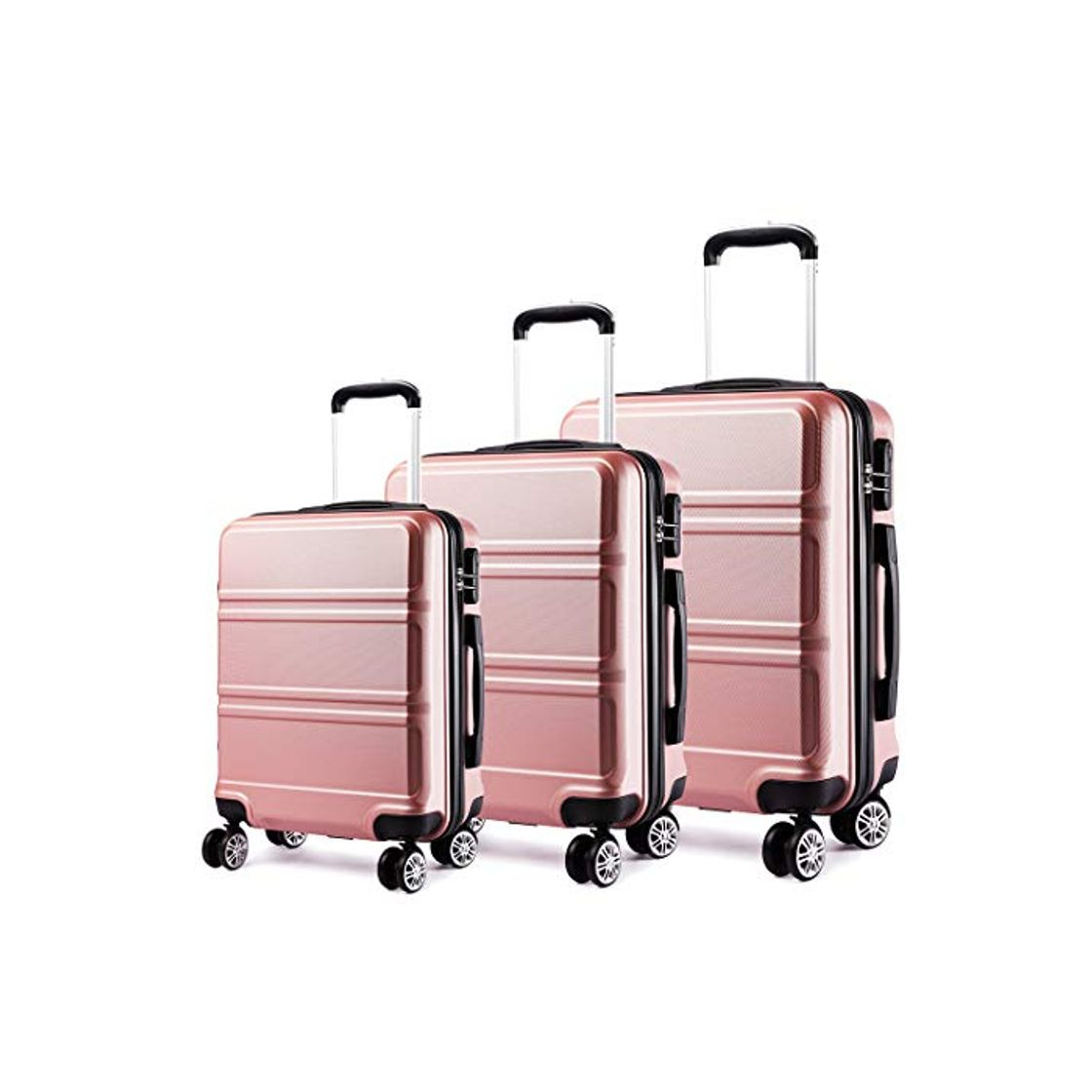 Product Kono Juego Set 3 Maletas Trolley Rígida ABS Equipajes de Viaje