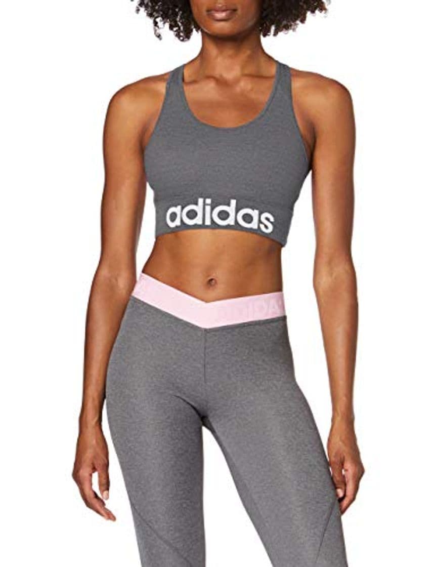 Fashion adidas D2m Logo Bra Sujetador de Deporte, Mujer, Black Melange