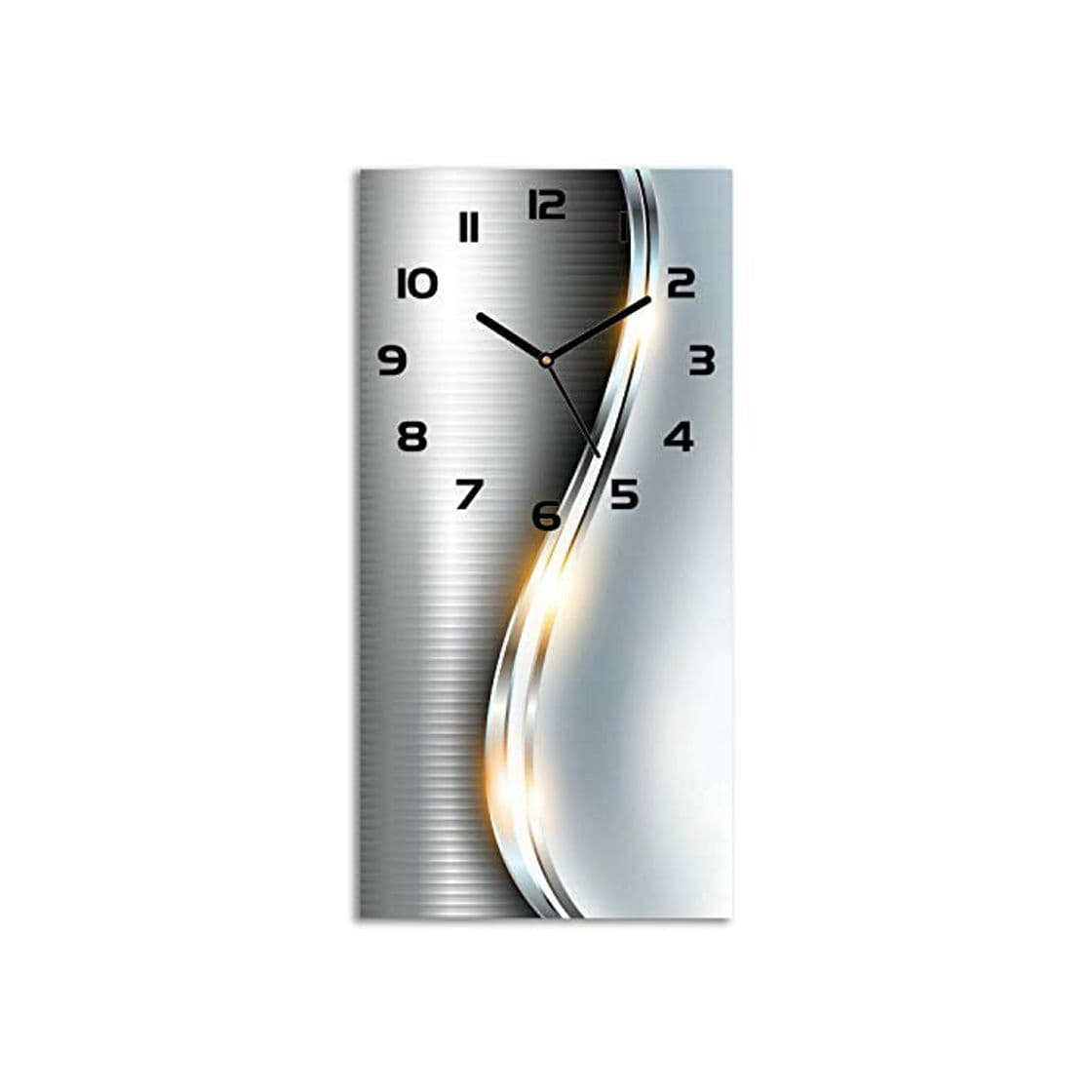 Producto Tulup Reloj de Parede Vidrio Templado Reloj Silencioso Moderno Reloj 30x60 cm Ola de Plata para salón