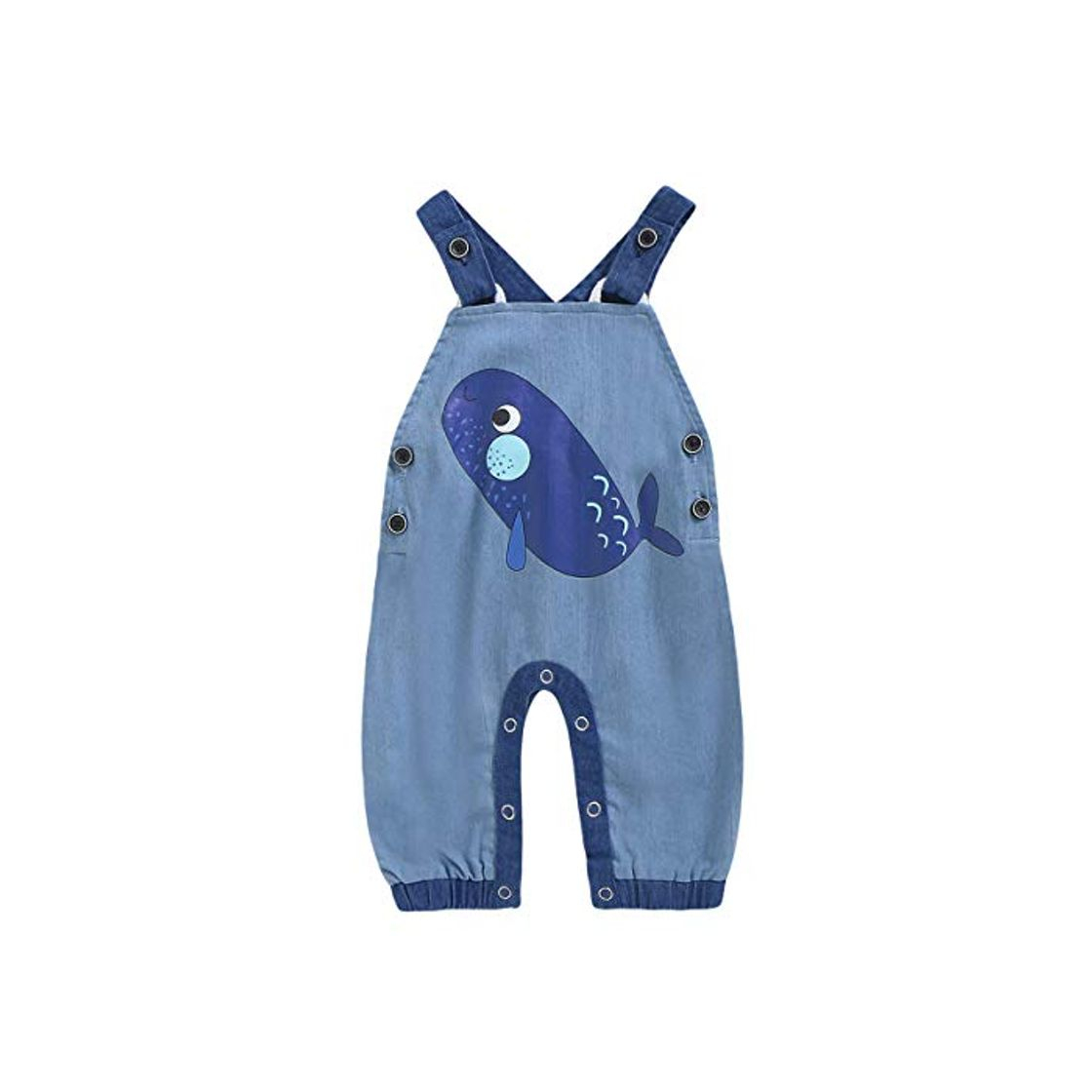 Product Haokaini Baby Girls Boys Blue Fish Suspender Romper Overalls Jumpsuit for Infant Toddler