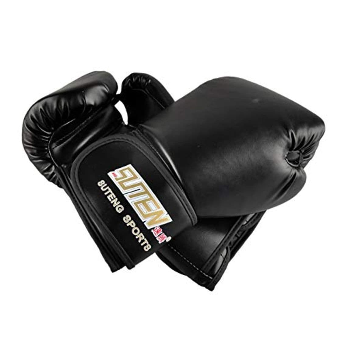 Producto WOLIGEQ Guantes de Boxeo Equipamiento de Entrenamiento Deportivo de Cuero de PU Guantes de Boxeo Negro