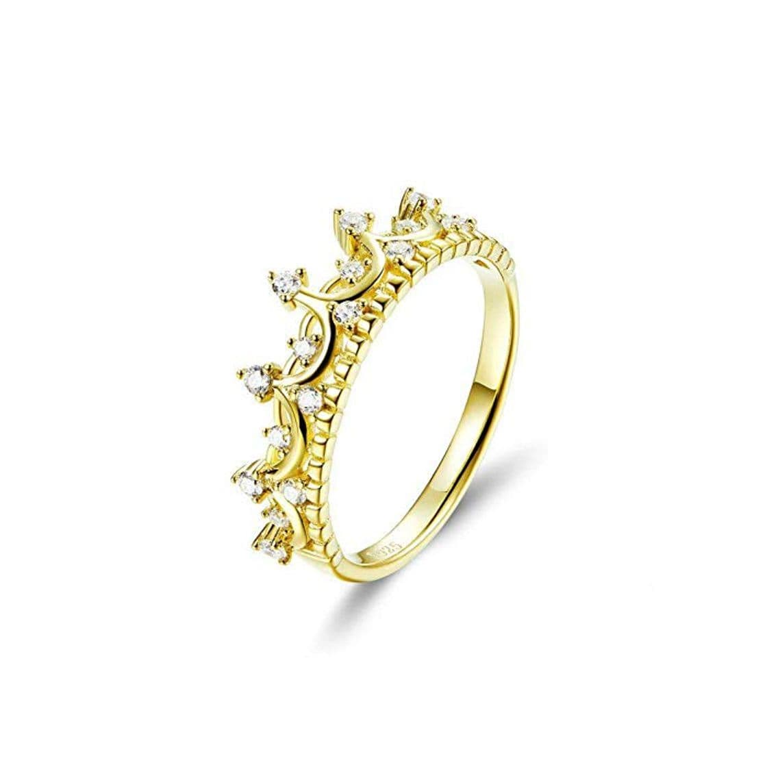 Producto MAJIEZH 925 Plata Esterlina Princesa Corona De Color Oro Anillos De La Corona para Las Mujeres Joyería del Anillo De Bodas Anel