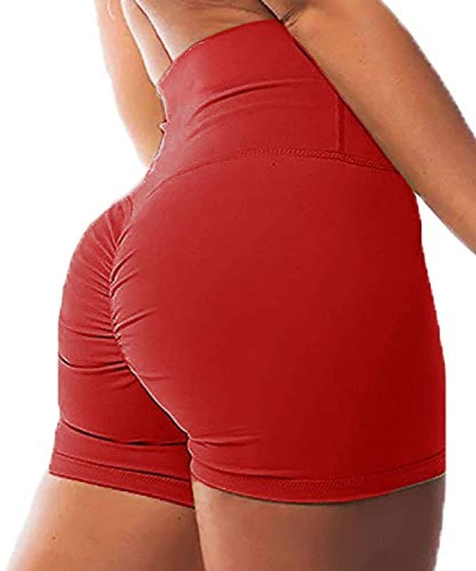 Fashion FITTOO Pantalones Cortos Leggings Mujer Mallas Yoga Alta Cintura Elásticos Transpirables #1 Rojo S