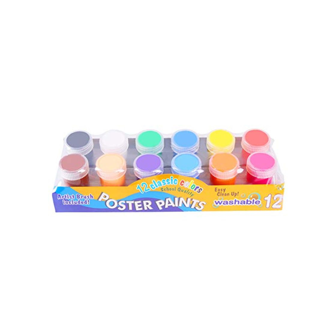 Product Gwxevce 20ml 12 Colores Brillantes Pintura Lavable Gouache para niños Pintura Escolar con los Dedos