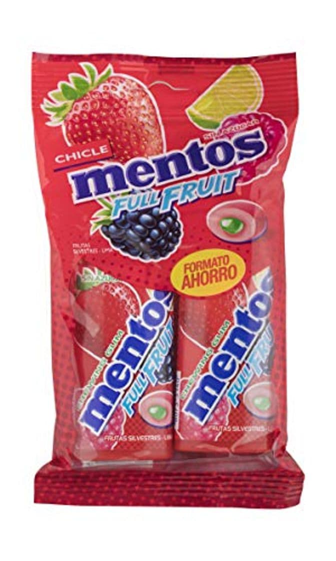 Producto Mentos Chicle Frutas Silvestres, Sin Azúcar - 2 unidades de 30 gr.