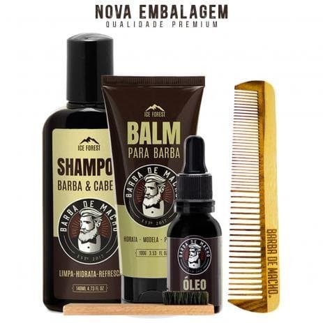 Fashion Kit Para Barba Óleo + Shampoo + Balm + Pente