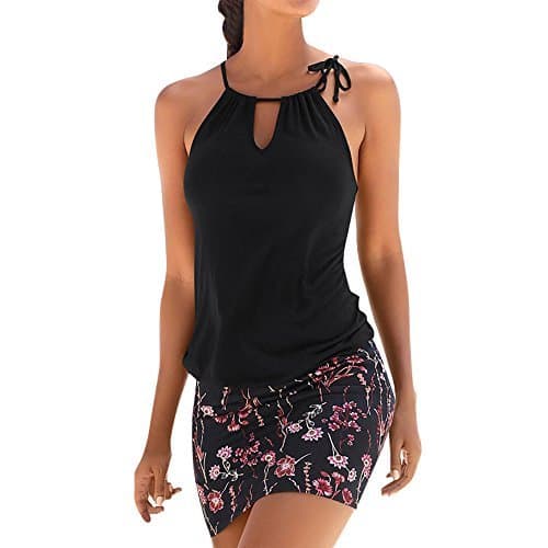 Moda Logobeing Ropa de Mujer Vestidos Falda Chaleco Vestido Mini Playa Sin Mangas